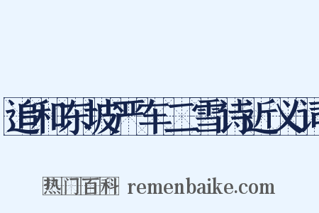 追和东坡严车二雪诗近义词是什么意思的图片